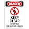Signmission Safety Sign, OSHA Danger, 7" Height, Keep Clear Of Lifted, Portrait OS-DS-D-57-V-1769 - alternate 1